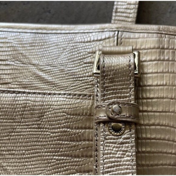 BRAHMIN Medium Classy Asher Leather Shoulder Tote/Bag-Gold Tones W Match Wallet - Picture 14 of 16